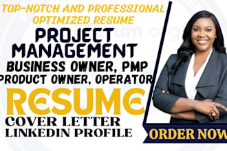 write project management, scrum master, agile coach, pmp, product owner resume