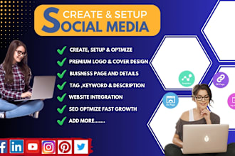 create and setup all social media account and optimize business pages