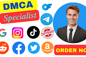 send dmca takedown notice tiktok,reddit,instagram,twitter,fb, youtube,google