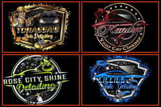design auto detailing, automotive, mobile detailing logo and car wash