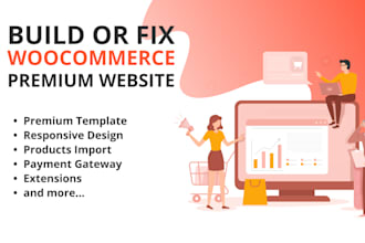 build or fix woocommerce premium templated website