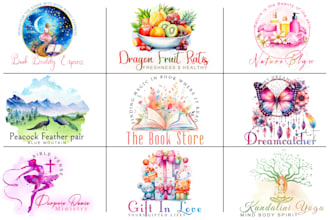 design stunning hand drawn feminine boho watercolor logo