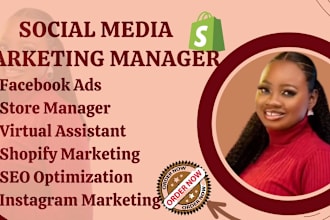 be your social media marketing manager content creator setup shopify facebook ad