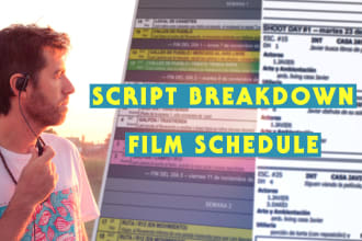 breakdown your script and make a first shooting schedule