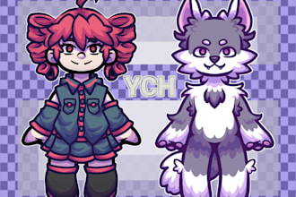 draw your character or fursona in a chibi style ych