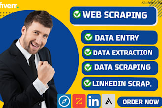 do web scraping, data entry data mining, scraping emails in any industry