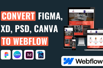 do figma, xd, psd to responsive webflow website developement
