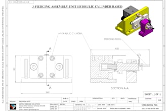 design piercing assembly unit hydraulic cylinder based