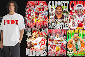create nba all sports bootleg t shirt design in 24 hours