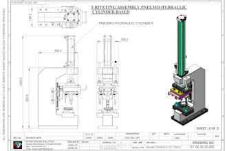 design riveting assembly pneumo hydraulic cylinder based
