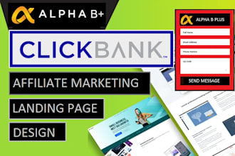 build clickbank affiliate marketing landing page, or sales funnel