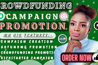 do gofundme crowdfunding promotion, kickstarter, indiegogo, campaign promotion