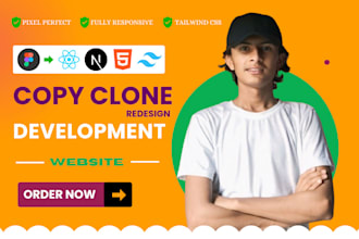 copy clone website or create landing page using HTML tailwind css react next js