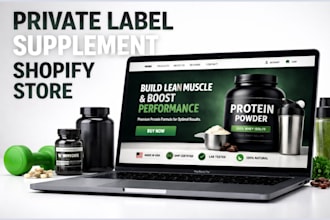 private label supplement shopify store nutraceutical supplement fitness website