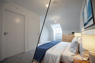 produce virtual staging and virtual furniture of 1 photo