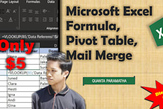 create microsoft excel formulas, pivot tables and mail merge