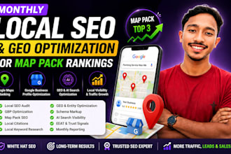 do monthly local SEO service and GEO optimization for 3 map pack rankings