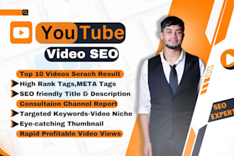 optimize high rank youtube video SEO expert and thumbnail