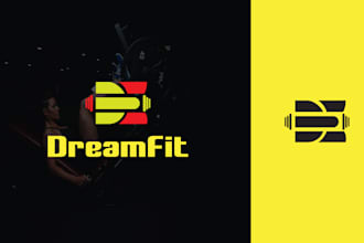 do modern fitness gym health and clothing brand logo design