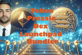 build a token ico presale, launchpad, bundler on evm, solana chains