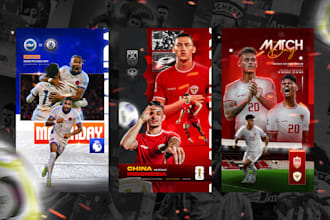 make stunning sports poster for football player flyer or match day