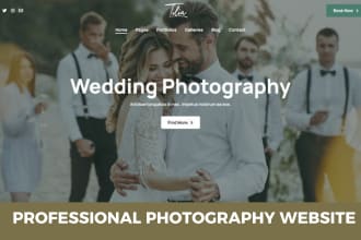 design photography, portfolio and wedding website with online booking