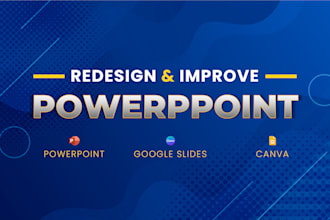 redesign and improve powerpoint presentation, google slides, canva presentation