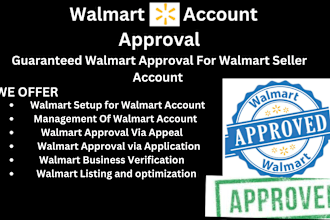 setup onbaording and get walmart account approval and list items