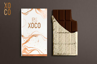 chocolate packaging label with box dieline design
