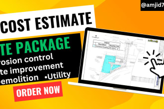 do estimating for site improvement, utility, erosion control, landscaping, demo