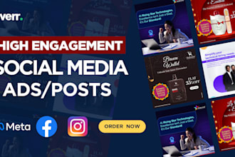 create engaging social media posts , instagram , meta ads , facebook