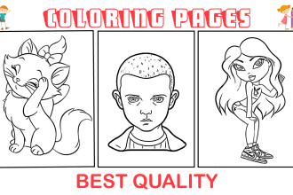 make kids or adults coloring book pages and covers
