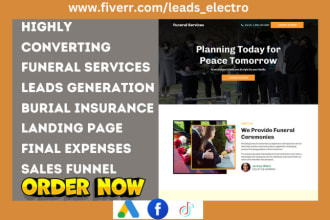 generate burial insurance leads final expenses leads funeral landing page