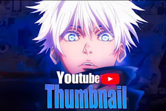 design an attractive anime youtube thumbnails for your amv, recap