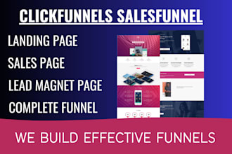 design a clickfunnels sales funnel, gohighlevel, kartra and landing page