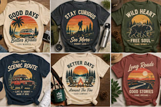 vintage t shirt and retro t shirt design