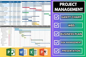 create project plan, gantt chart, wbs using ms project in 24hrs