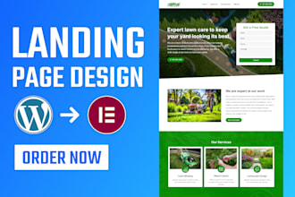 create wordpress landing page design, elementor landing page