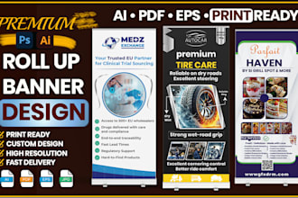 design roll up banner, retractable banner, pull up banner in 24 hours