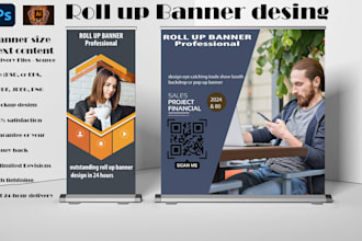 design roll up banner, retractable banner, billboard design, signage design