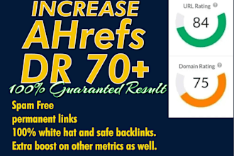 increase domain authority ahrefs DR domain rating with seo backlinks
