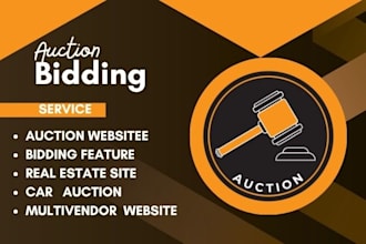 design website for real estate property, car, or multi vendor with bidding