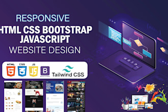 custom responsive websites with html, css, js