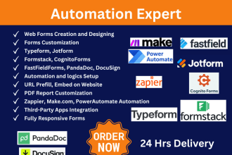 create fastfield, formstck, cognito, typeform and do automation