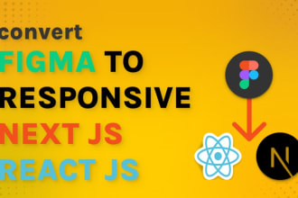 convert figma to react js, next js responsive web app