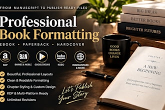be your expert book formatter and publishing assistant