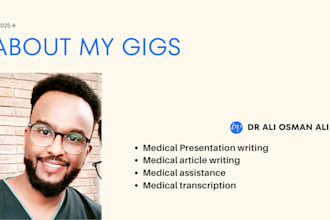 do medical presentation and articles