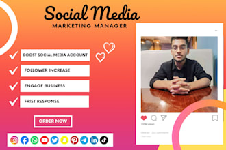 do social media marketing manager, pinterest seo, fb ads, ig ads and yt ranking