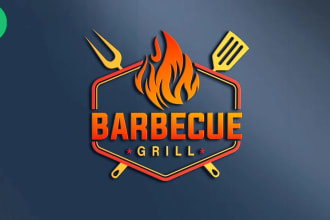 design restaurant, pizza, bbq, burger, drink, catering,food logo