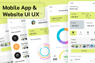 do ux ui design,wireframe ux,mobile ui design, website ux ui design in figma